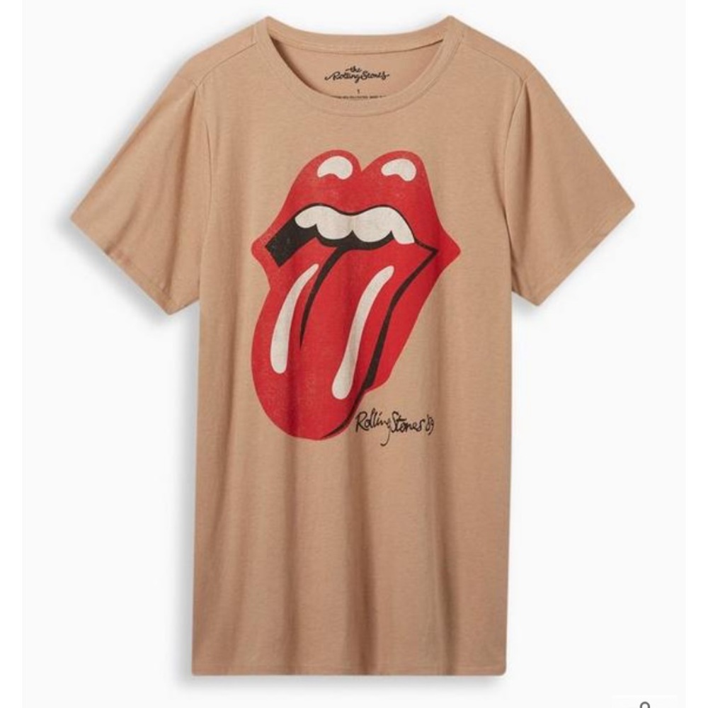 Torrid CLASSIC CREW TEE - COTTON ROLLING STONES TAUPE